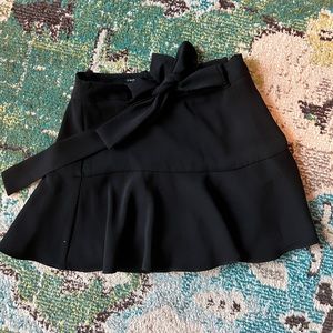 ZARA BLACK MINI SKORT WITH TIE
